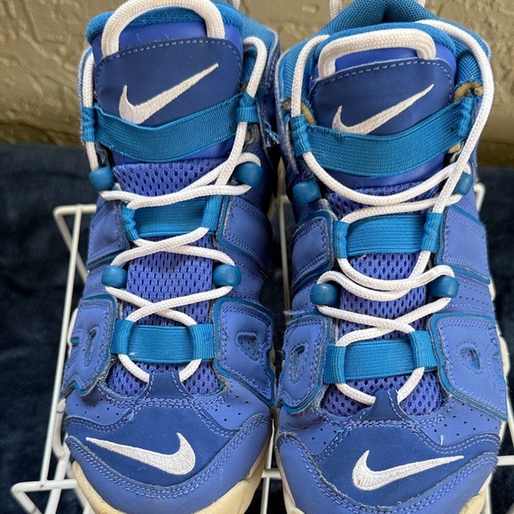 NIKE Air More UpTempo Low Kids Sneakers Size 5.5Y Blue/White Children 90s Retro - Picture 5 of 8